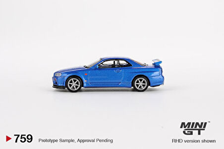 Mini Gt Nissan Skyline GT-R (R34) V-Spec Bayside Blue 759