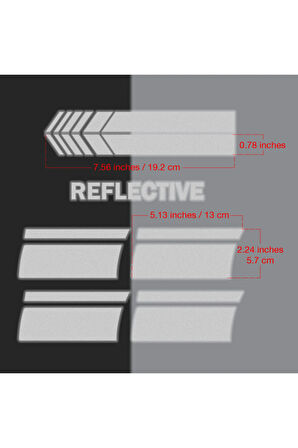 18-21 Inch için Jant ve Dikiz Aynası Sticker Seti (6 Parça) – Jantlar Dekoratif Etiket Sticker - Reflektif Serisi - Beyaz
