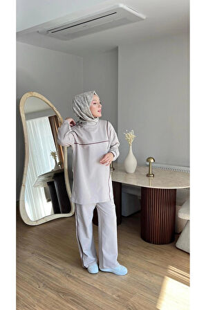 OLİVİA KADIN MEVSİMLİK PENYE ALT ÜST SPOR VE RAHAT TESETTÜR İKİLİ TAKIM
