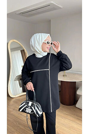 OLİVİA KADIN MEVSİMLİK PENYE ALT ÜST SPOR VE RAHAT TESETTÜR İKİLİ TAKIM