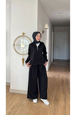 EMİLY MODAL KUMAŞ FERMUARLI TESETTÜR İKİLİ ALT ÜST TAKIM