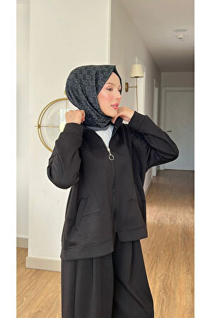 EMİLY MODAL KUMAŞ FERMUARLI TESETTÜR İKİLİ ALT ÜST TAKIM