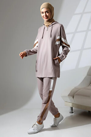 Kadın Mevsimlik Penye Alt Üst Spor Ve Rahat Ikili Tunik Pantolon Şık Tesettür Takım