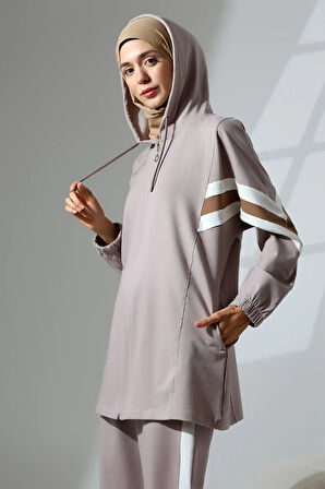 Kadın Mevsimlik Penye Alt Üst Spor Ve Rahat Ikili Tunik Pantolon Şık Tesettür Takım