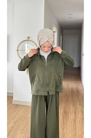 EMİLY MODAL KUMAŞ FERMUARLI TESETTÜR İKİLİ ALT ÜST TAKIM