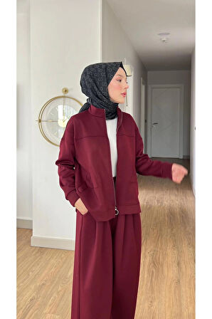 EMİLY MODAL KUMAŞ FERMUARLI TESETTÜR İKİLİ ALT ÜST TAKIM