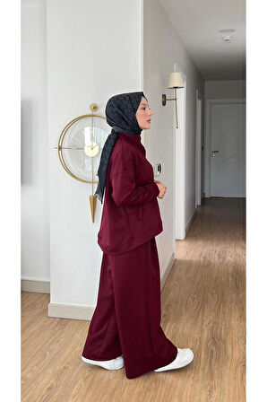 EMİLY MODAL KUMAŞ FERMUARLI TESETTÜR İKİLİ ALT ÜST TAKIM