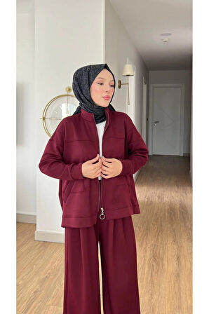 EMİLY MODAL KUMAŞ FERMUARLI TESETTÜR İKİLİ ALT ÜST TAKIM