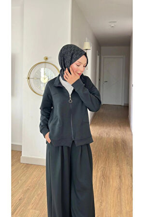 EMİLY MODAL KUMAŞ FERMUARLI TESETTÜR İKİLİ ALT ÜST TAKIM