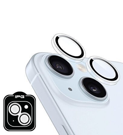 iPhone 14 / 14 Plus için IPG ProLENS Şeffaf Kamera Lens Koruma, HD Görünümlük, Temperli Cam, Çizilmez Lens Kapağı