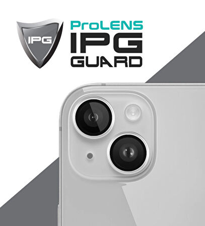 iPhone 14 / 14 Plus için IPG ProLENS Şeffaf Kamera Lens Koruma, HD Görünümlük, Temperli Cam, Çizilmez Lens Kapağı