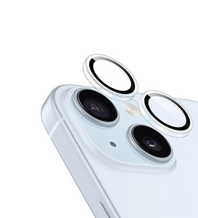 iPhone 15 / 15 Plus için IPG ProLENS Şeffaf Kamera Lens Koruma, HD Görünümlük, Temperli Cam, Çizilmez Lens Kapağı