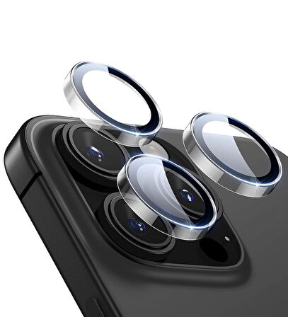 iPhone 15 Pro / Pro Max için IPG ProLENS Şeffaf Kamera Lens Koruma, HD Görünümlük, Temperli Cam, Çizilmez Lens Kapağı