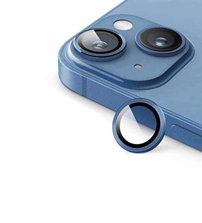 iPhone 14 / 14 Plus için IPG ProLENS Kamera Lens Koruyucu Alüminyum CD Çerçeveli, Kırılmaz Cam