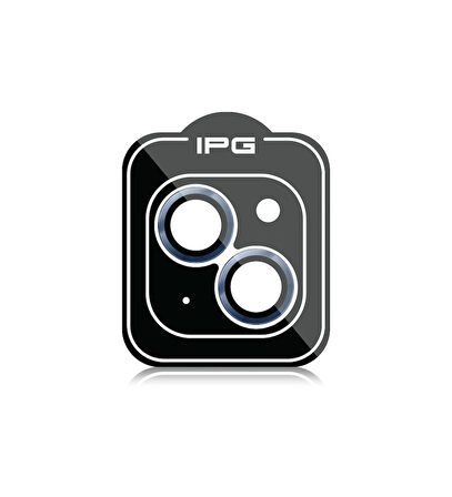 iPhone 14 / 14 Plus için IPG ProLENS Kamera Lens Koruyucu Alüminyum CD Çerçeveli, Kırılmaz Cam