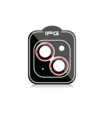 iPhone 14 / 14 Plus için IPG ProLENS Kamera Lens Koruyucu Alüminyum CD Çerçeveli, Kırılmaz Cam