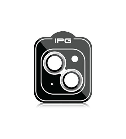 iPhone 14 / 14 Plus için IPG ProLENS Kamera Lens Koruyucu Alüminyum CD Çerçeveli, Kırılmaz Cam
