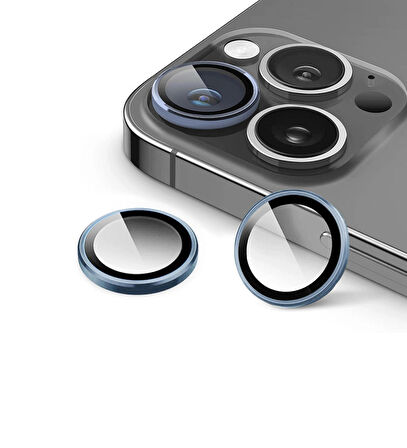 iPhone 14 Pro / Pro Max için IPG ProLENS Kamera Lens Koruyucu Alüminyum CD Çerçeveli, Kırılmaz Cam