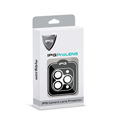 iPhone 14 Pro / Pro Max için IPG ProLENS Kamera Lens Koruyucu Alüminyum CD Çerçeveli, Kırılmaz Cam