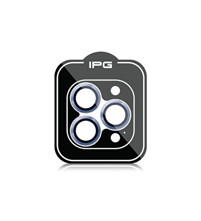 iPhone 15 Pro / Pro Max için IPG ProLENS Kamera Lens Koruyucu Alüminyum CD Çerçeveli, Kırılmaz Cam