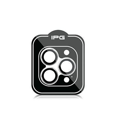 iPhone 16 Pro / Pro Max için IPG ProLENS Kamera Lens Koruyucu Alüminyum CD Çerçeveli, Kırılmaz Cam - Kırmızı