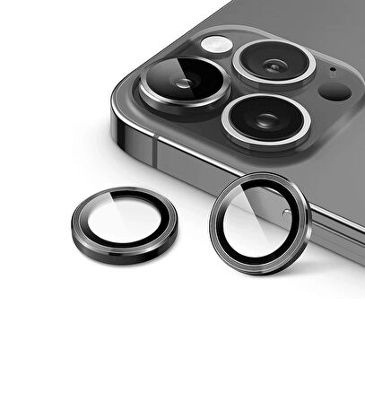 iPhone 16 Pro / Pro Max için IPG ProLENS Kamera Lens Koruyucu Alüminyum CD Çerçeveli, Kırılmaz Cam - Kırmızı