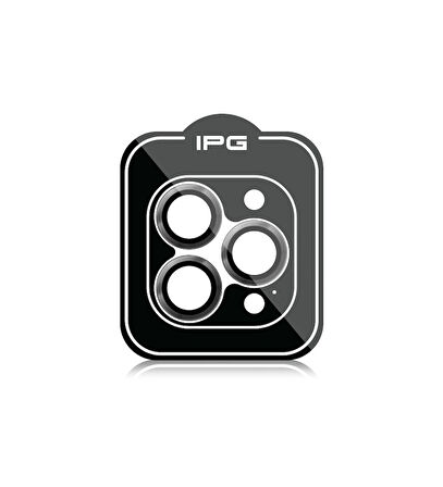 iPhone 16 Pro / Pro Max için IPG ProLENS Kamera Lens Koruyucu Alüminyum CD Çerçeveli, Kırılmaz Cam - Kırmızı