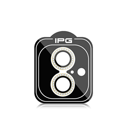iPhone 16 / 16 Plus için IPG ProLENS Kamera Lens Koruyucu Elmas Taşlı Çerçeveli, Kırılmaz Cam