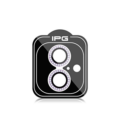 iPhone 16 / 16 Plus için IPG ProLENS Kamera Lens Koruyucu Elmas Taşlı Çerçeveli, Kırılmaz Cam