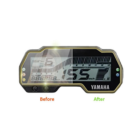 Yamaha 2020 MT-125 için IPG Anti-Glare Yansıma Önleyici Mat Ekran Koruyucu