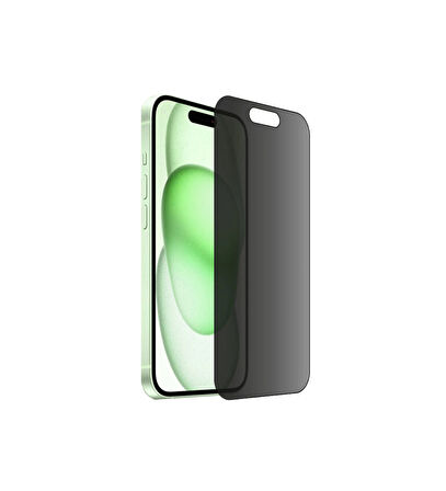 iPhone 15 Plus uyumlu IPG Privacy Hayalet Ekran Koruma Gizlilik Filtreli, Yan Görünmeyi Engelleyici
