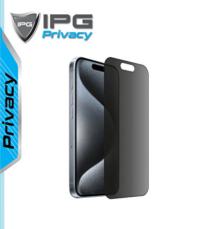 iPhone 15 Pro Max için IPG Privacy Hayalet Ekran Koruma Gizlilik Filtreli Yan Görünmeyi Engelleyici
