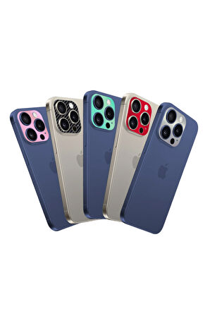 iPhone 14 Pro - Pro Max Arka Kamera Dekoratif Sticker Koruyucu Set – 5 Renk, Çizilmeye Dayanıklı Kamera Koruyucu