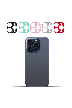 iPhone 16 Pro Arka Kamera Dekoratif Sticker Koruyucu Set – 5 Renk, Çizilmeye Dayanıklı Kamera Koruyucu