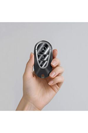 Mercedes C E S GLC CLE EQE EQS SL Smart Key Koruyucu –Sticker Seti (Kılıf Değildir) (Siyah)