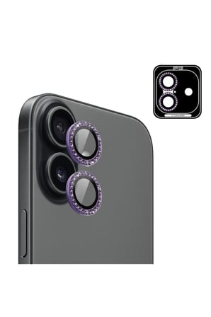 iPhone 17 için ProLENS Kamera Lens Koruyucu Elmas Taş Çerçeveli, Kırılmaz Cam