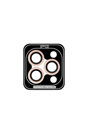 iPhone 17 Pro / iPhone 17 Pro Max için ProLENS Kamera Lens Koruyucu Elmas Taş Çerçeveli, Kırılmaz Cam