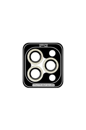 iPhone 17 Pro / iPhone 17 Pro Max için ProLENS Kamera Lens Koruyucu Elmas Taş Çerçeveli, Kırılmaz Cam