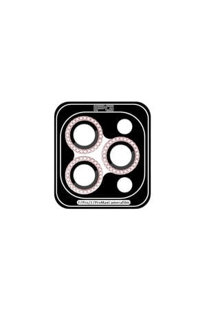 iPhone 17 Pro / iPhone 17 Pro Max için ProLENS Kamera Lens Koruyucu Elmas Taş Çerçeveli, Kırılmaz Cam