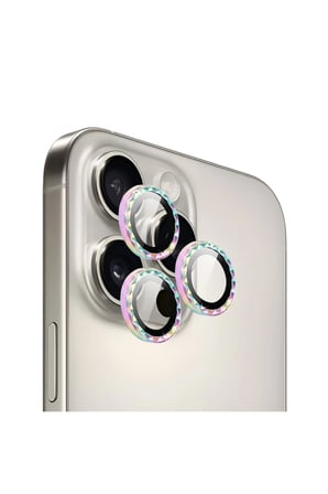 iPhone 14 Pro / 14 Pro Max için ProLENS Kamera Lens Koruyucu Elmas Kesim Çerçeveli, Kırılmaz Cam