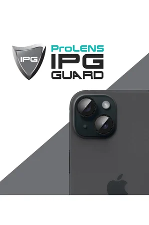iPhone 15 / 15 Plus için ProLENS Kamera Lens Koruyucu Elmas Kesim Çerçeveli, Kırılmaz Cam