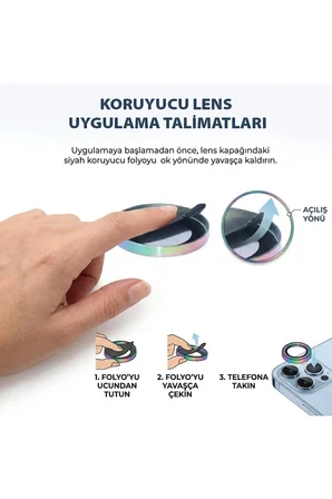 iPhone 15 / 15 Plus için ProLENS Kamera Lens Koruyucu Elmas Kesim Çerçeveli, Kırılmaz Cam