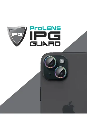 iPhone 15 / 15 Plus için ProLENS Kamera Lens Koruyucu Elmas Kesim Çerçeveli, Kırılmaz Cam