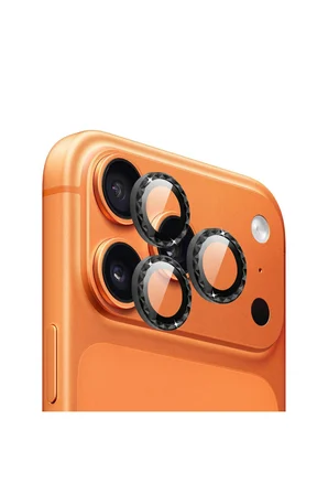 iPhone 17 Pro / 17 Pro Max için ProLENS Kamera Lens Koruyucu Elmas Kesim Çerçeveli, Kırılmaz Cam