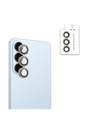 Samsung Galaxy S26 - S26 Plus için ProLENS Kamera Lens Koruyucu Elmas Taş Çerçeveli, Kırılmaz Cam