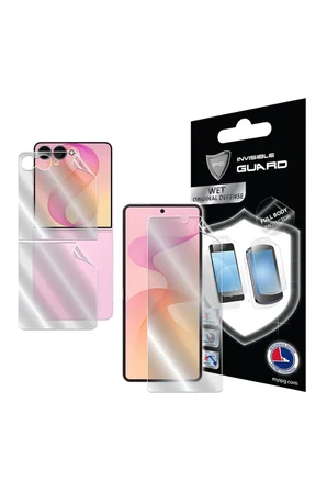 Samsung Galaxy Z Flip 8 (İç Dış ekran ve Arka Kapak) için IPG Hydrogel (İnce TPU) Koruyucu