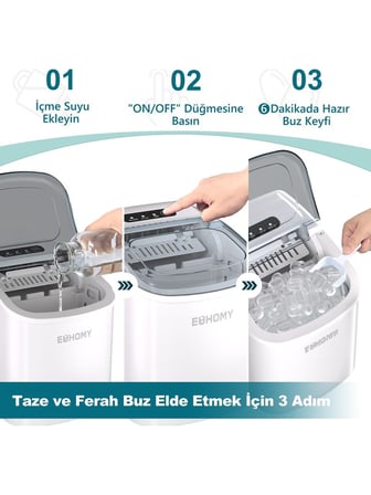 Euhomy Bullet (Kapsül) Buz Makinesi Gümüş