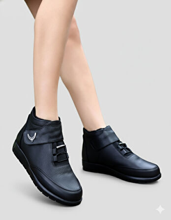 Hakiki Deri Cırtlı Kadın Bot