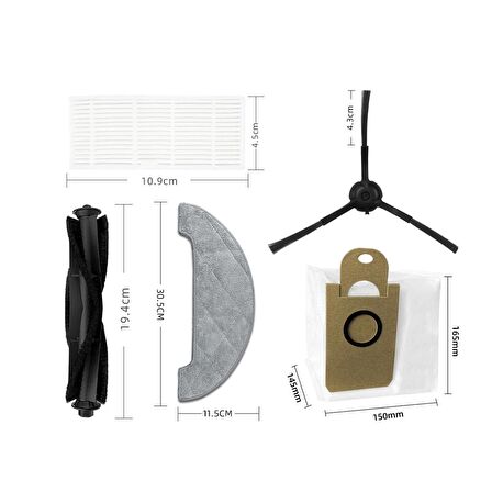 Popüler Xiaomi Uyumlu Viomi S9 Robot Süpürge Yenileme Seti 5 Parça
