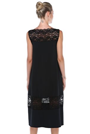 DANTEL DETAYLI SCUBA ELBİSE 